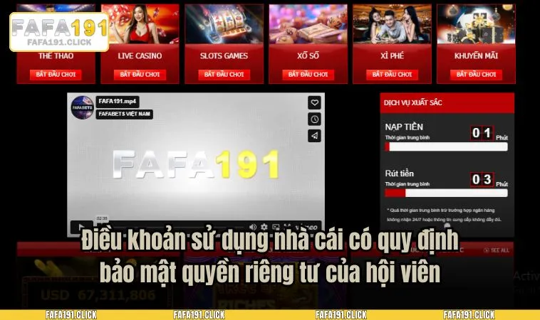 Điều khoản sử dụng nhà cái có quy định bảo mật quyền riêng tư của hội viên