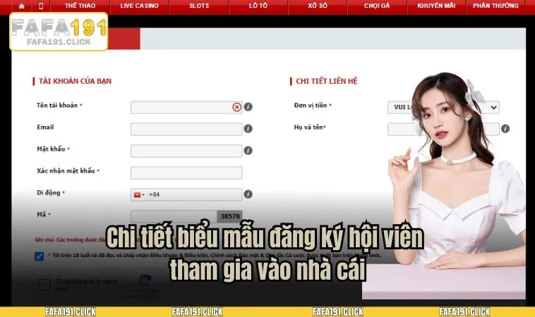 Chi tiết biểu mẫu đăng ký hội viên tham gia vào nhà cái