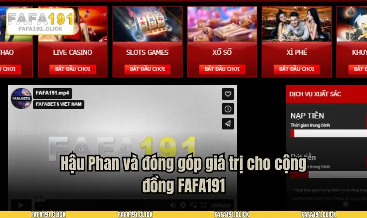 Hậu Phan và đóng góp giá trị cho cộng đồng FAFA191